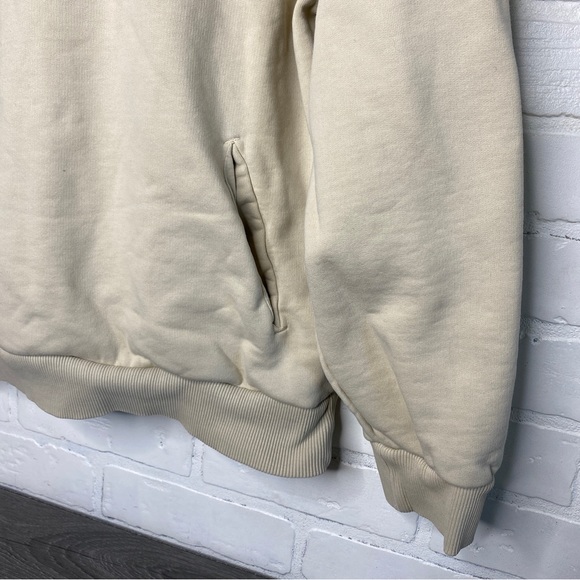 Pangaia Bone Beige Tan Pullover Organic Recycled Cotton Hoodie Size Medium - Picture 2 of 12